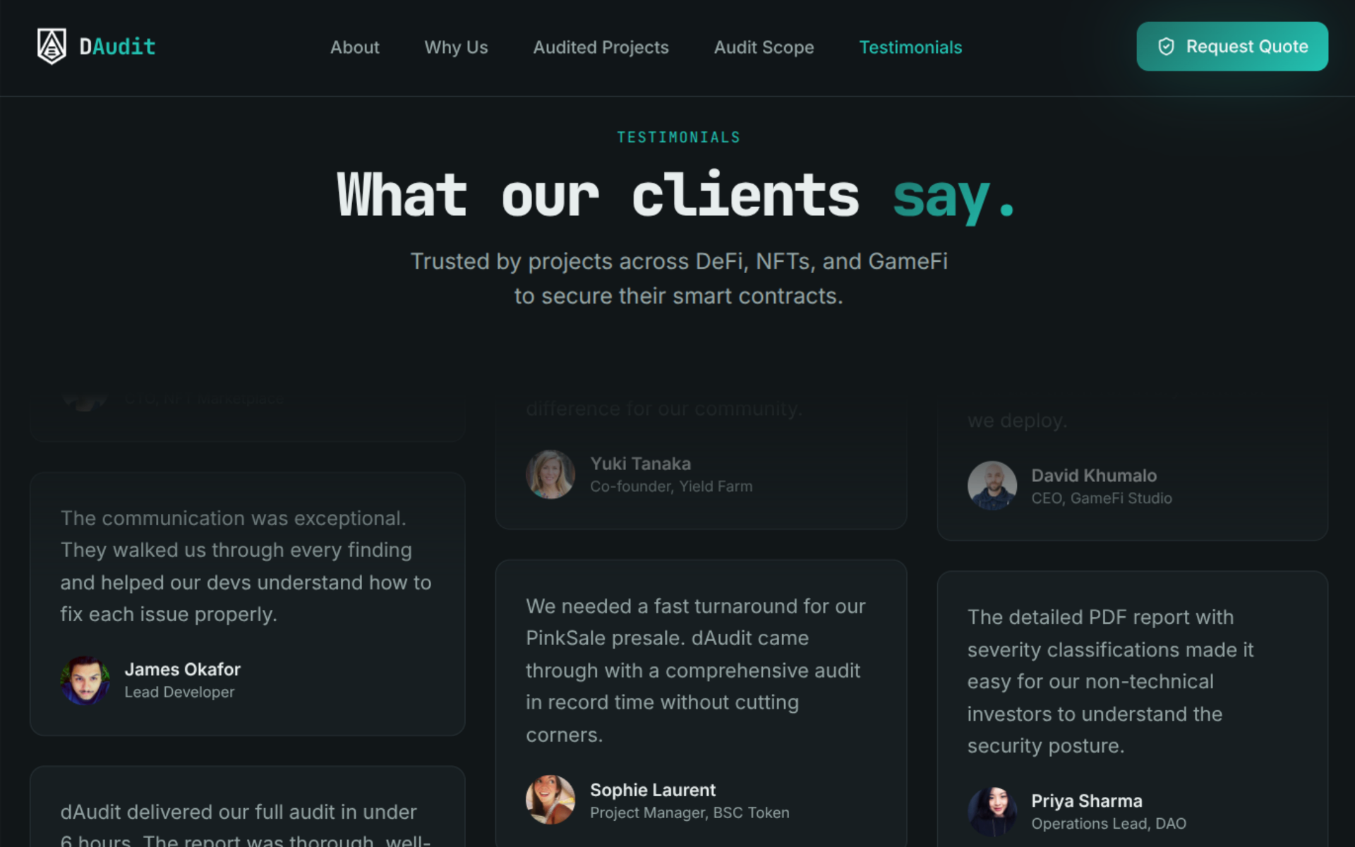 DAudit — testimonials