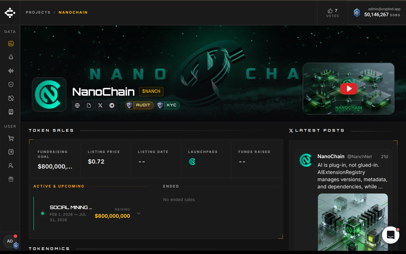 Crypto Dapp — NanoChain project page