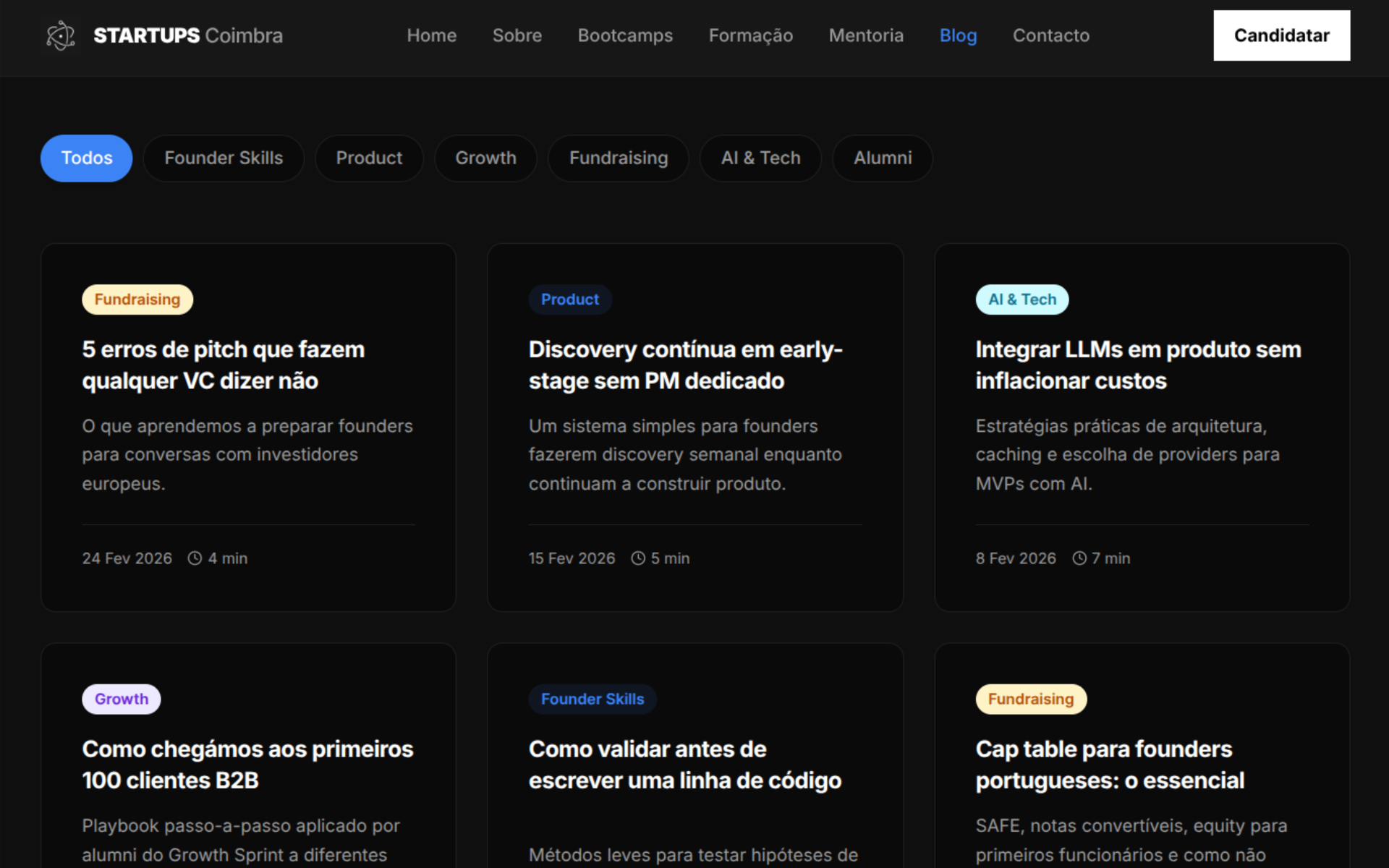Startups Coimbra — founder blog